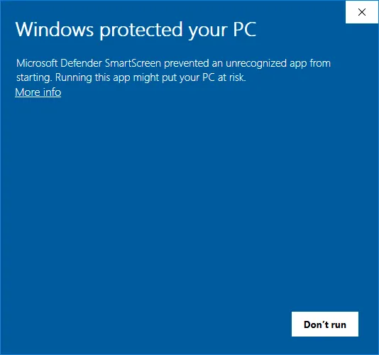Windows rotected your PC